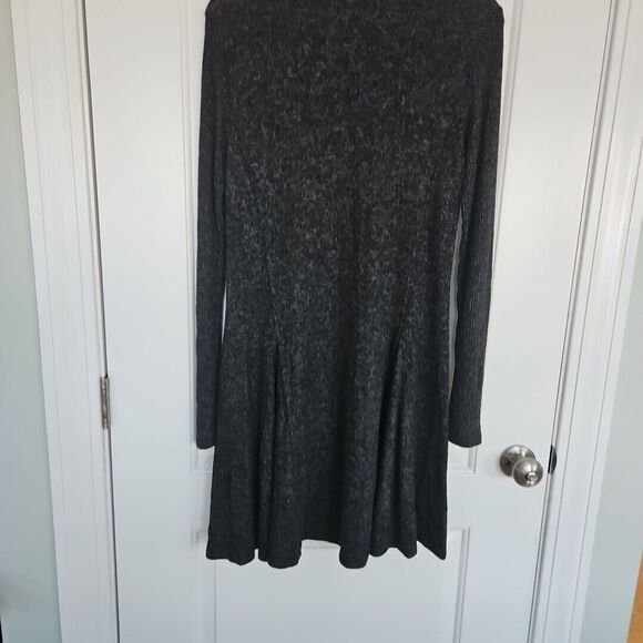 Saturday Sunday Anthropologie Cowl Neck Sweater Dress Medium, Heather Black - Picture 3 of 11